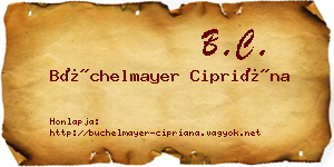 Büchelmayer Cipriána névjegykártya